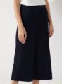 wide-leg textured trousers in navy