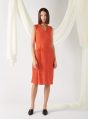 pleated dress with waist belt