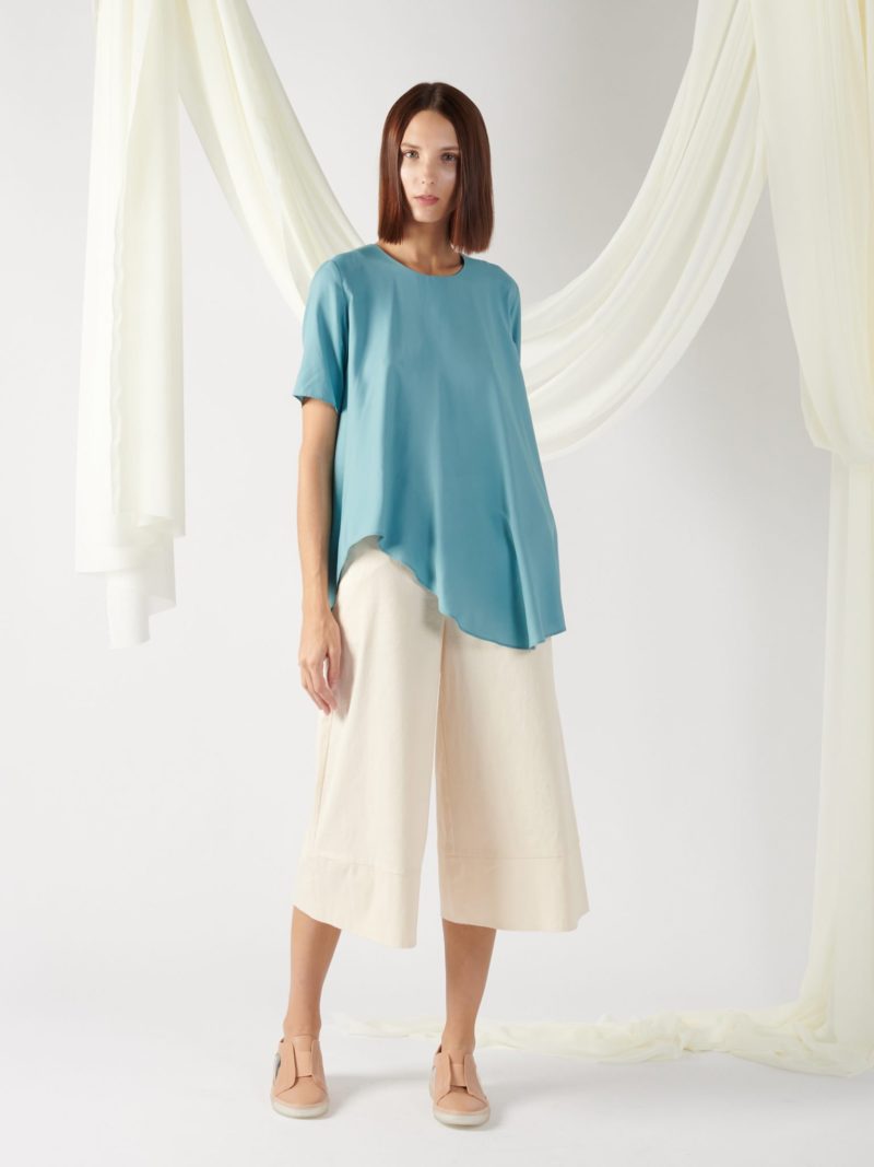 A-Line Asymmetric Top in Turkish Blue