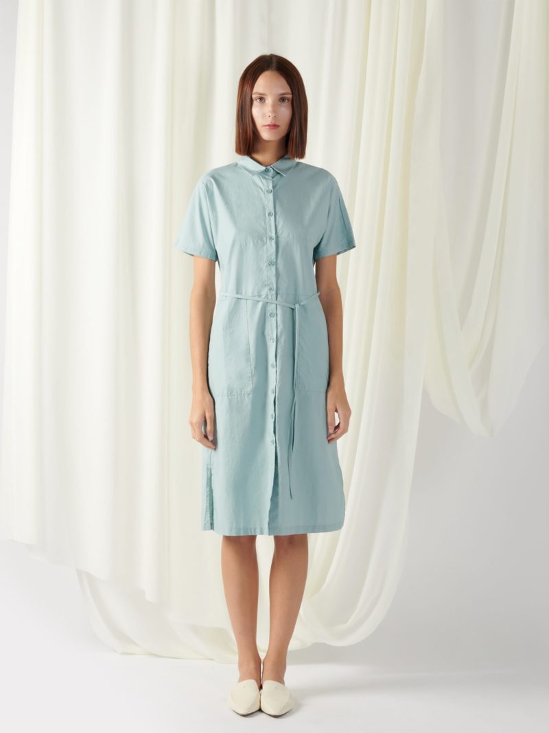 Narrow Belted Shirt Dress
