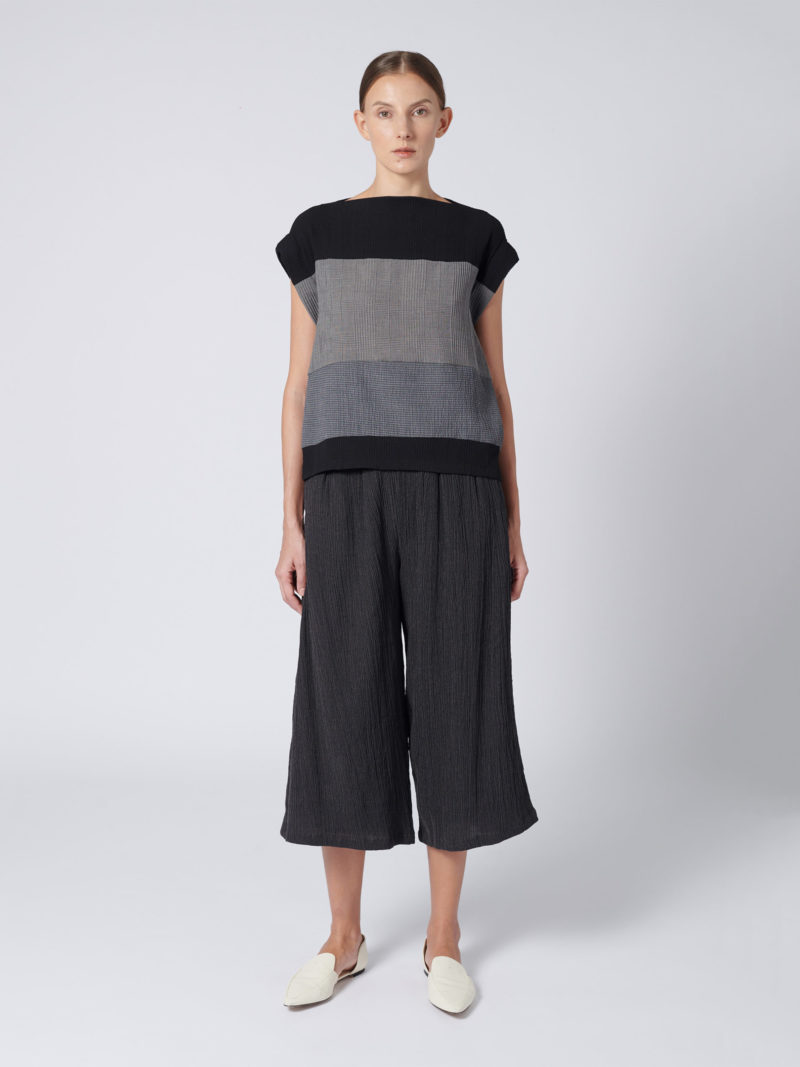 Textured Contrast Top