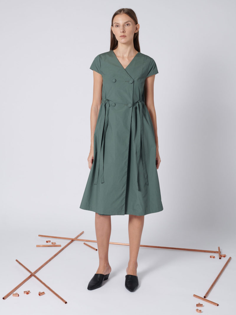 Wrap Dress In Hunter