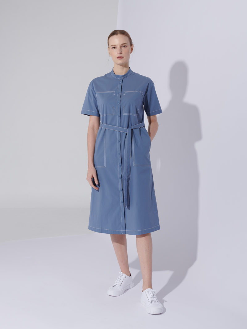 CONTRAST STITCH SHIRT DRESS