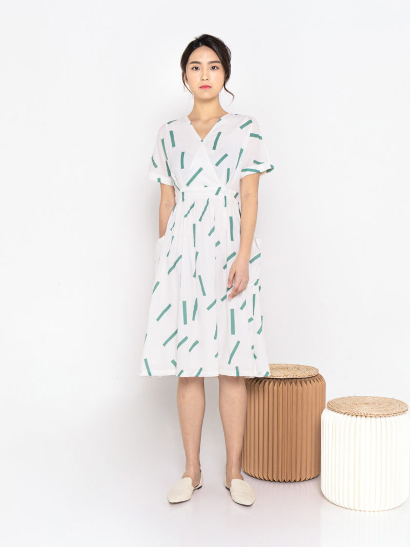 V-neck Printed Dress