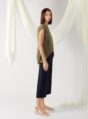 top with back slit in moss