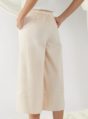 wide-leg trousers in light beige