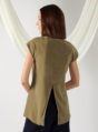 top with back slit in moss
