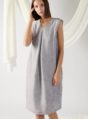 textured dress with front pleats in grey
