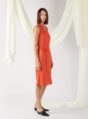 pleated dress with waist belt