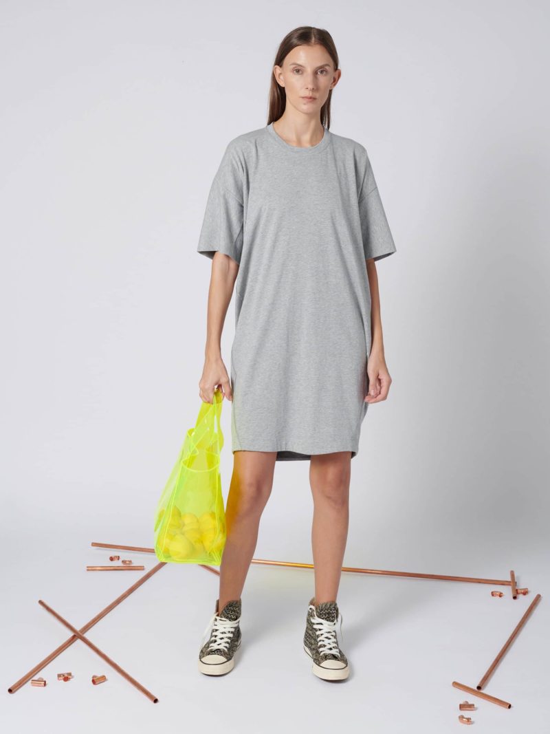 Oversized T-shirt Dress In Heather Grey