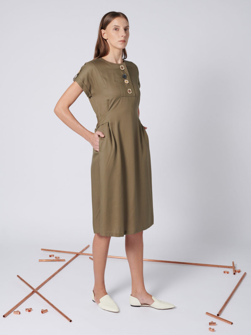 Button-on Tencel Dress In Oak