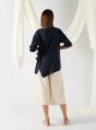 asymmetrical oversized top in midnight blue