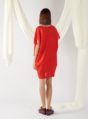 v-neck textured dress in red