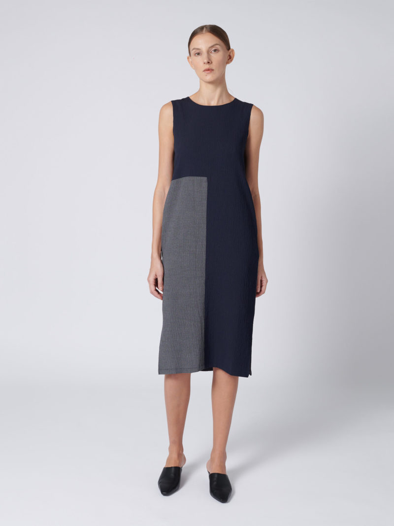 Textured Contrast Dress