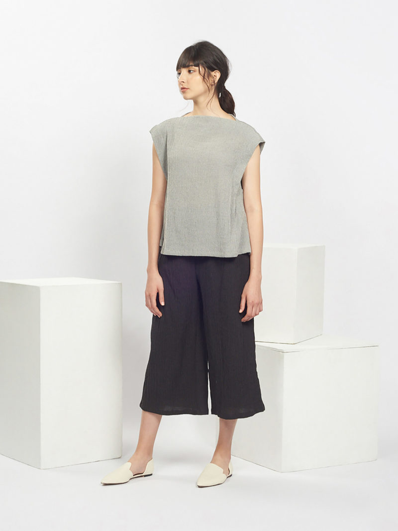 Relaxed Textured Top In Gradient
