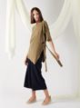 asymmetrical oversized top in moss