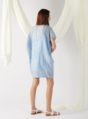 v-neck textured dress in light blue