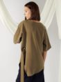 asymmetrical oversized top in moss