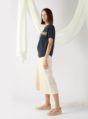 top with flap pocket in midnight blue