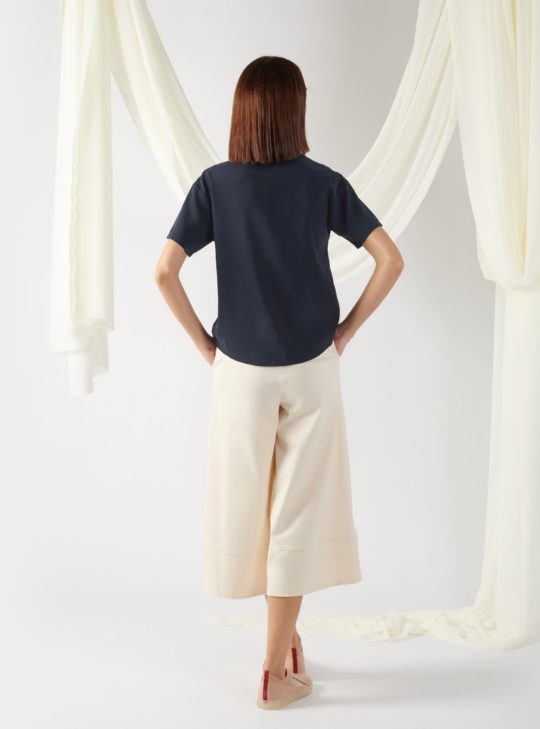 top with flap pocket in midnight blue top with flap pocket in midnight blue