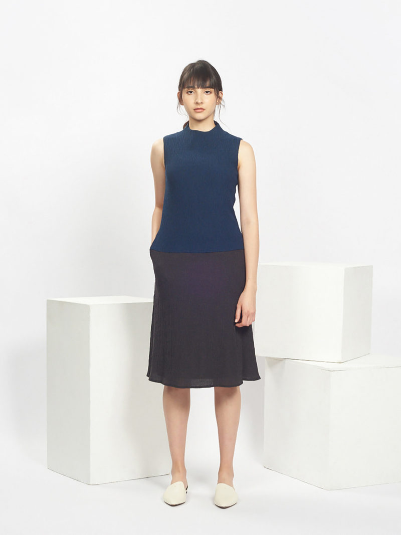 Contrast Textured Dress