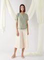 textured top with curved hem in red (copy)