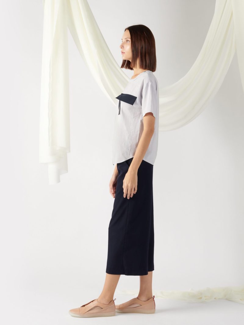 top with flap pocket in mist