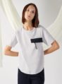 top with flap pocket in mist